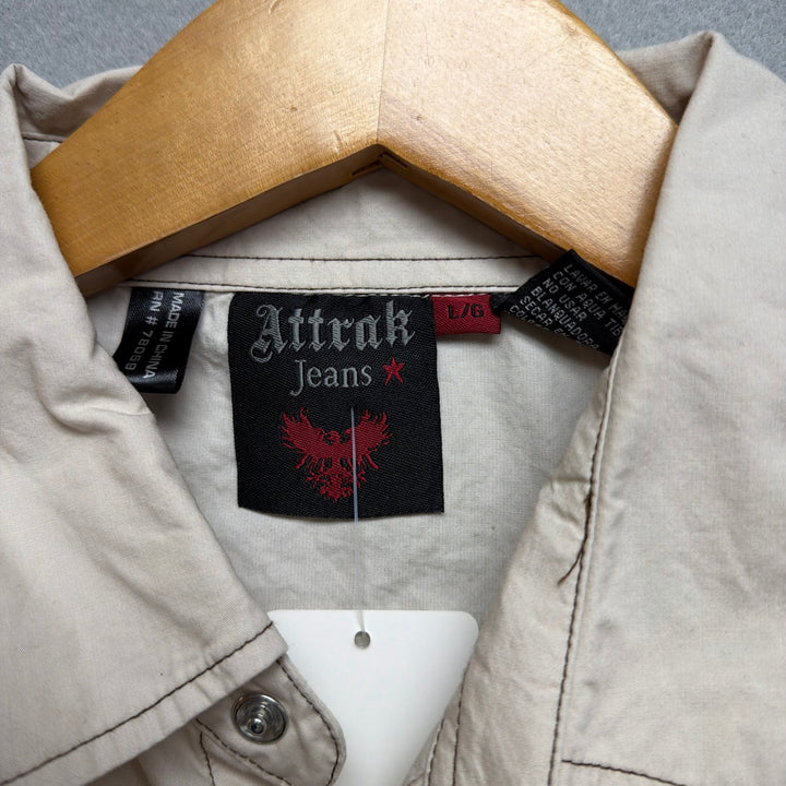 Vintage Y2K Attrak Button Down Shirt Size Large
