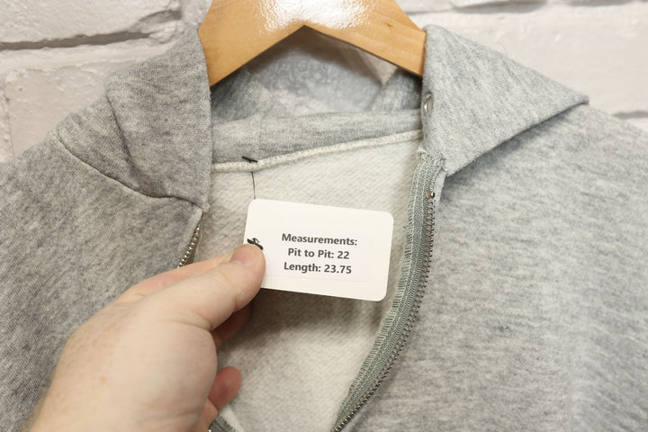 80s full zip grey hoodie size medium