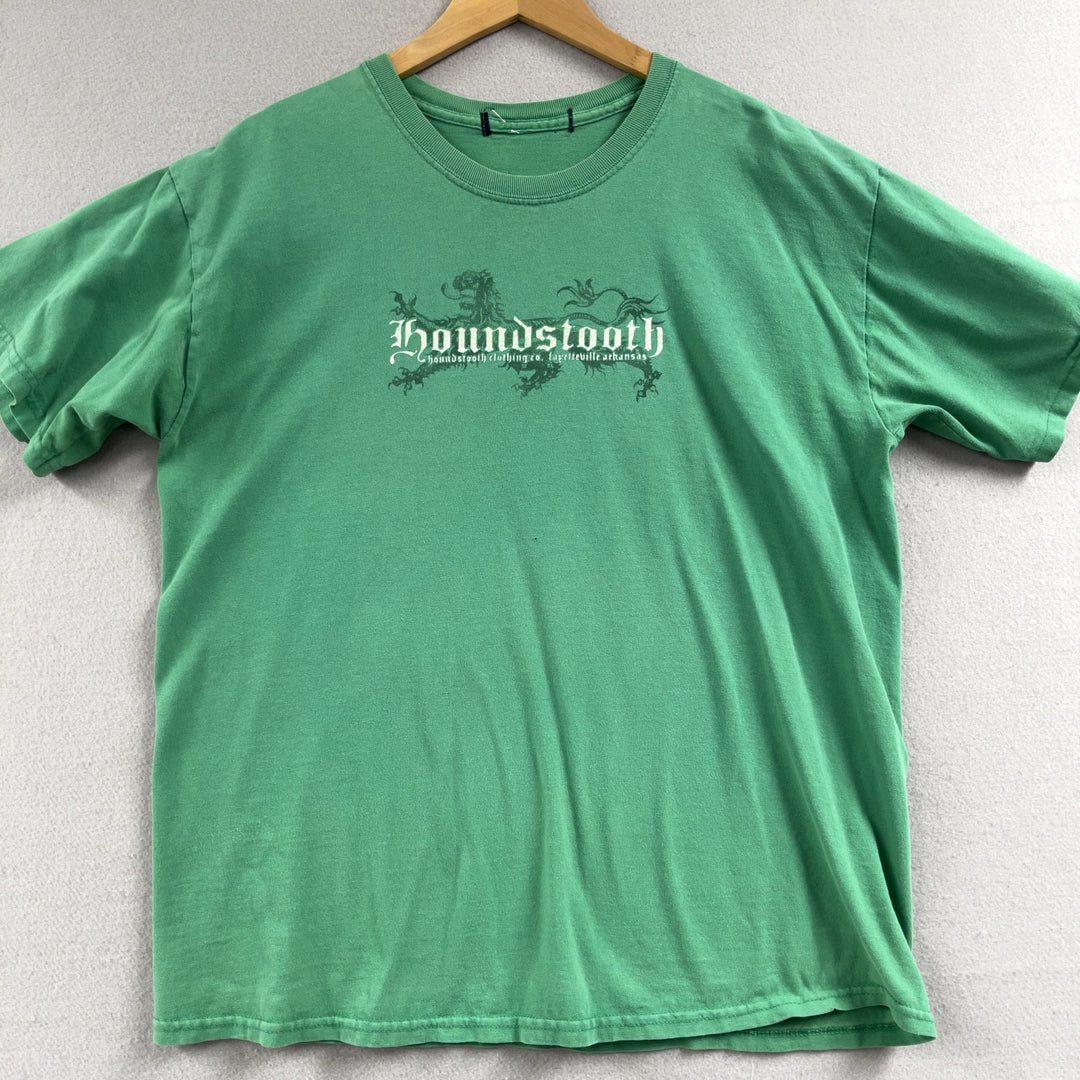 Vintage Y2k Houndstooth Clothing Company Green Logo Shirt Large