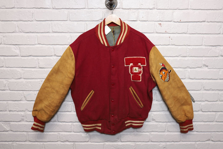 60s Vintage Wrestling letterman Native American Jacket Size Large