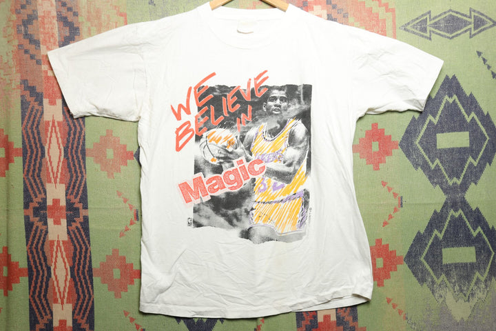 Magic Johnson Vintage We Believe T Shirt Large 90s
