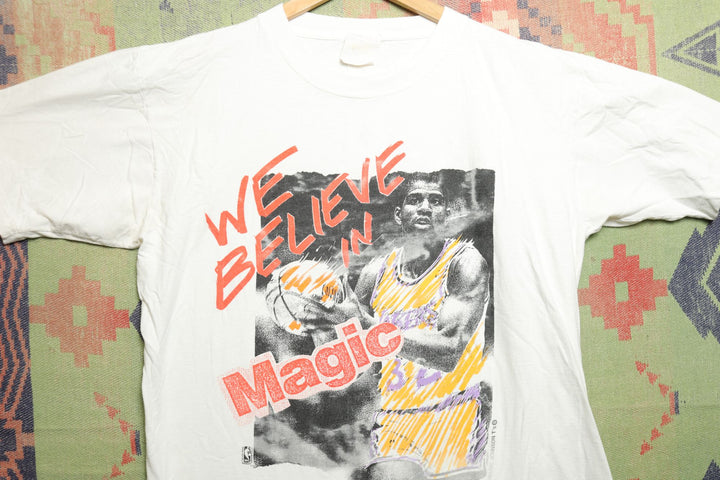 Magic Johnson Vintage We Believe T Shirt Large 90s