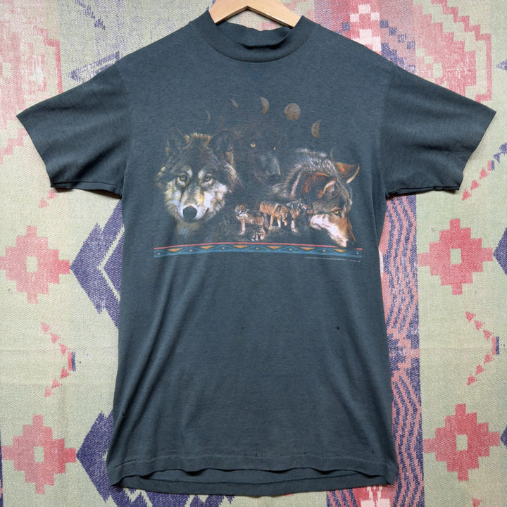 3D Emblem Wolf Vintage T Shirt Size Medium 90s