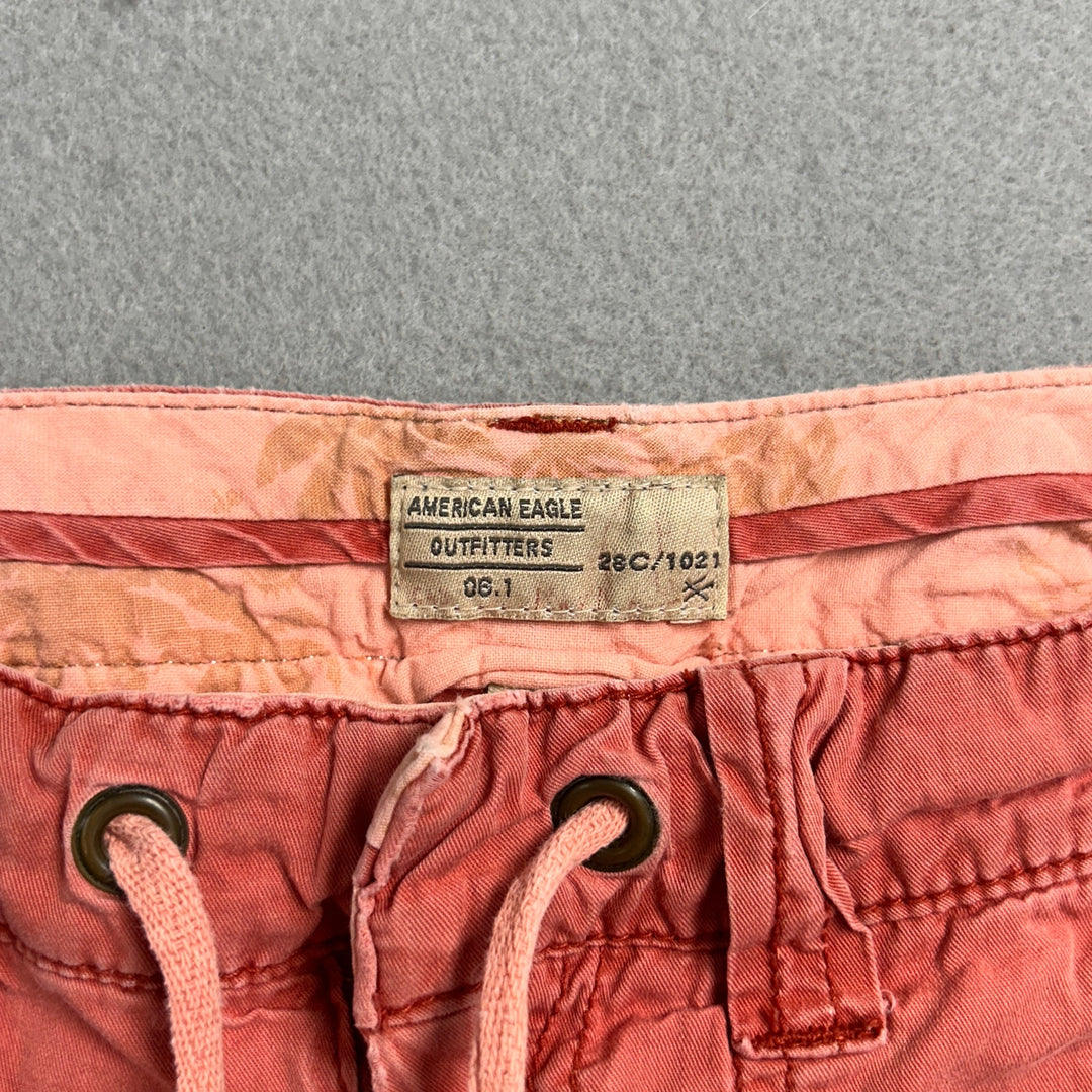 Y2K Women’s American Eagle Washed Red Capris Size 6