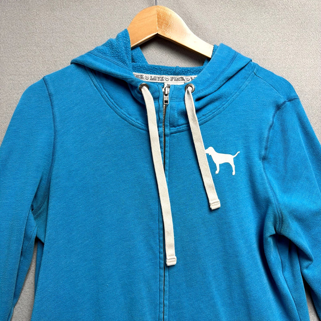 Victorias Secret Love Love Pink Zip Up Hoodie Size Small