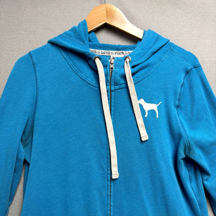 Victorias Secret Love Love Pink Zip Up Hoodie Size Small