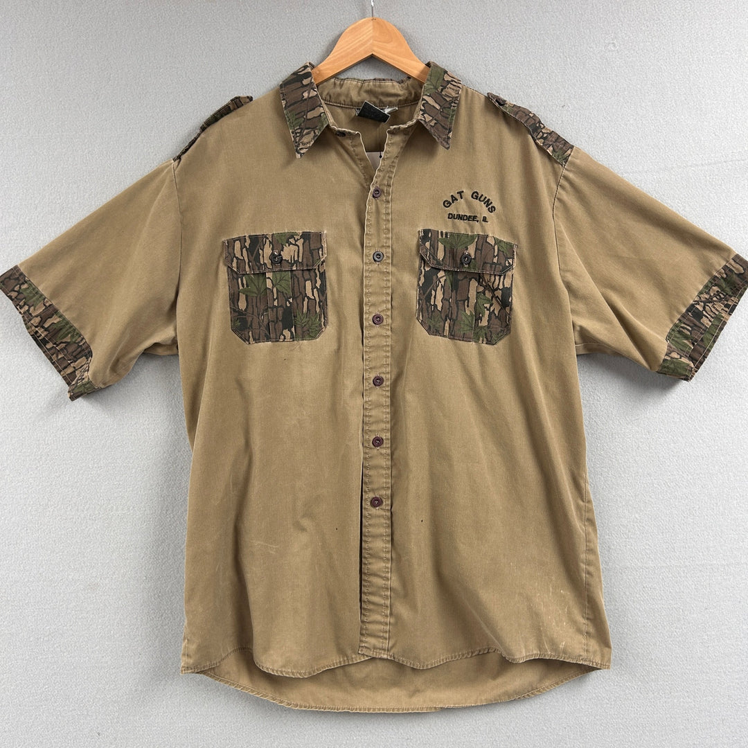 Vintage GAT Guns Trebark Camo Shirt Size XL