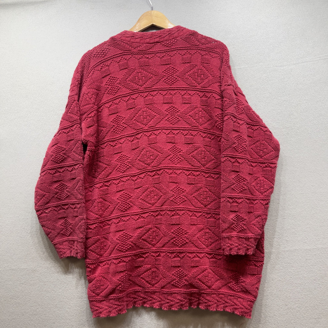 90's Red Paris Sports Club World Wide Knit Cardigan Size Men's XL