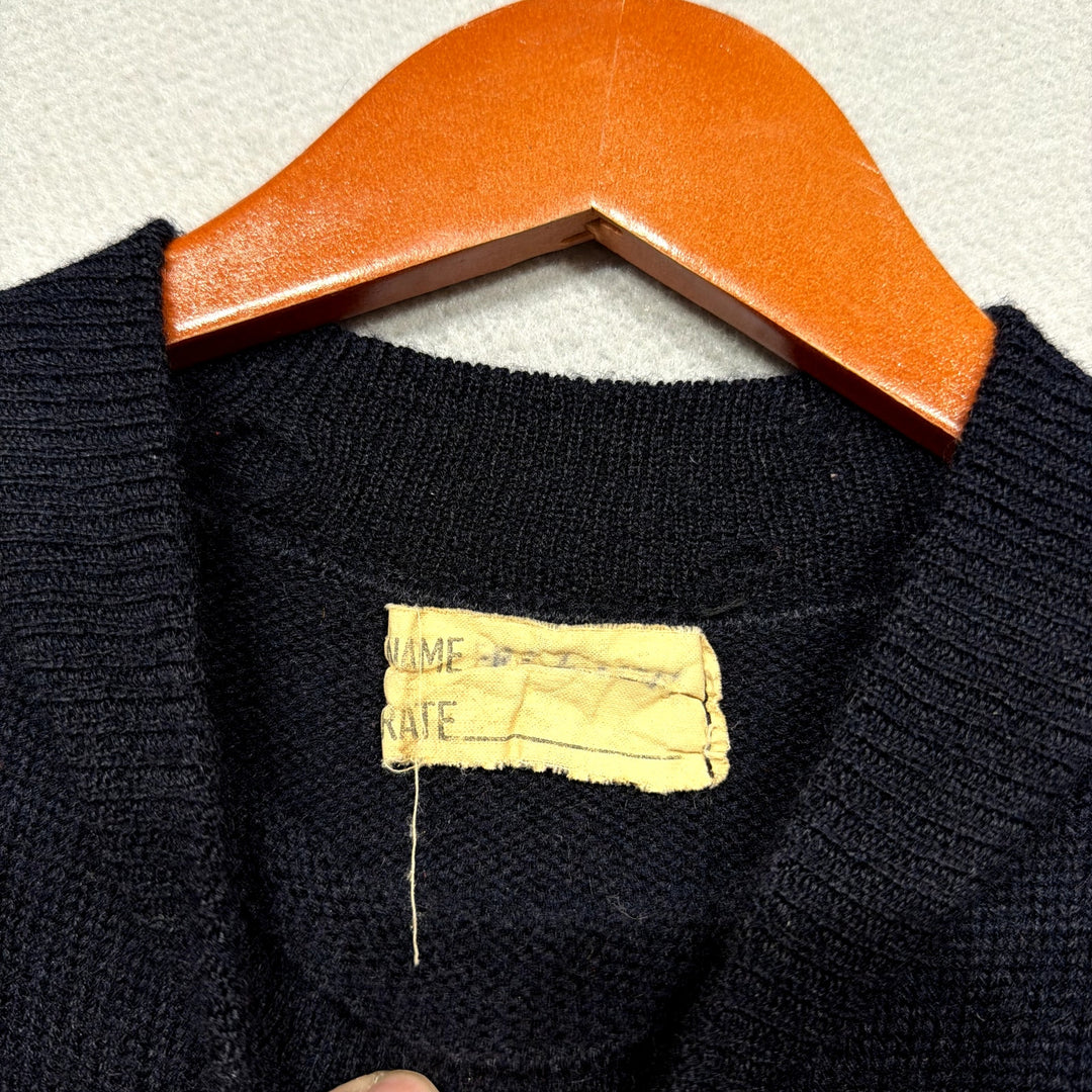 Vintage WW2 1940s US Military GOB Navy Deck Sweater Size Small