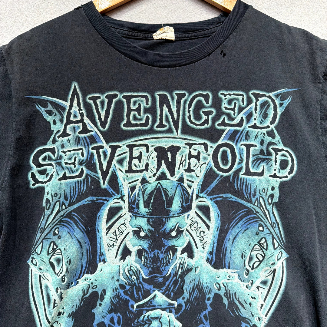 Vintage Avenged Sevenfold Faded And Distressed T Shirt Size Large