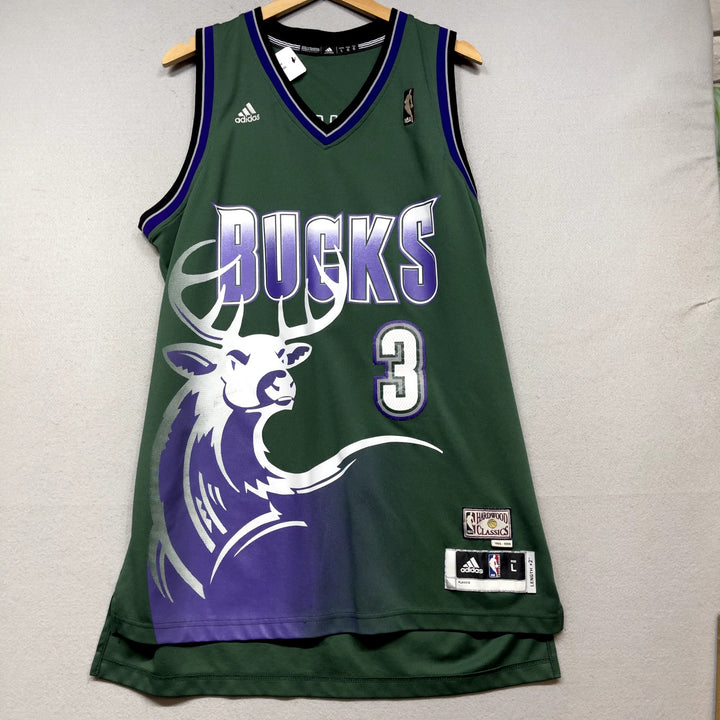 Adidas milwaukee Bucks Brandon Jennings Hardwood Classics Jersey Size Large