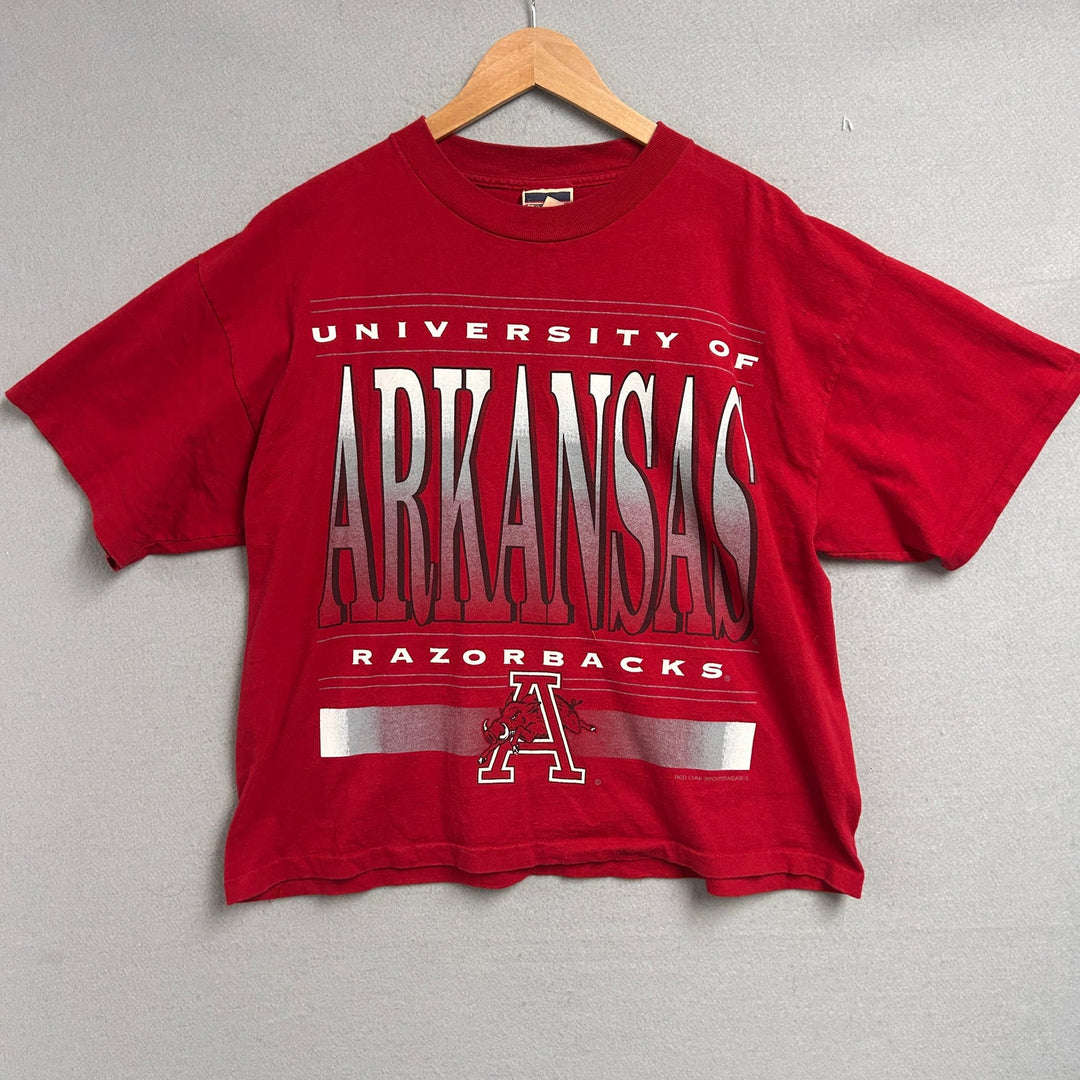 Vintage University of Arkansas Cropped T Shirt Size XL