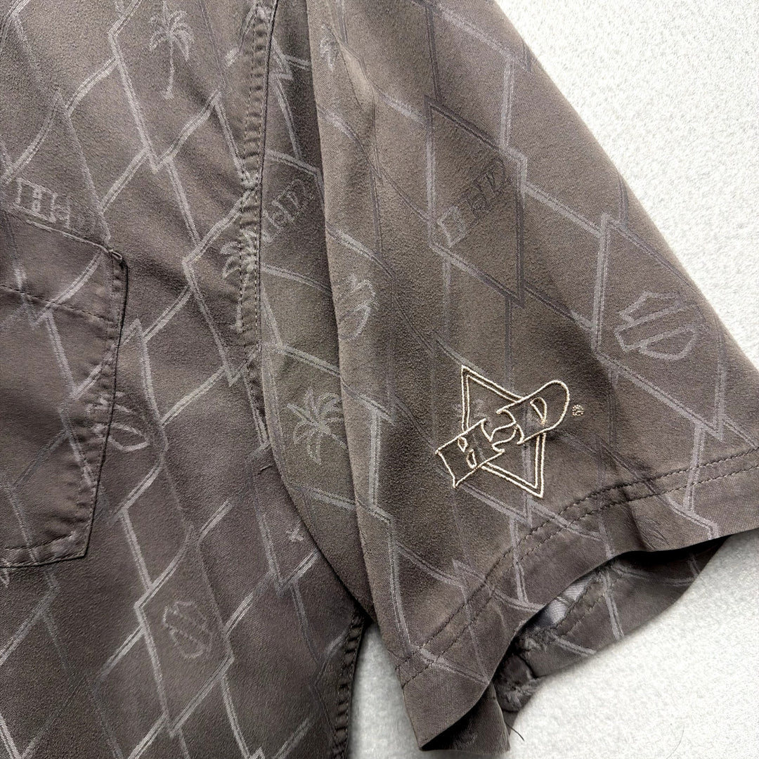 Vintage Harley Davidson Palm Tree Gray Shirt Size Large