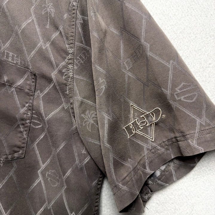 Vintage Harley Davidson Palm Tree Gray Shirt Size Large