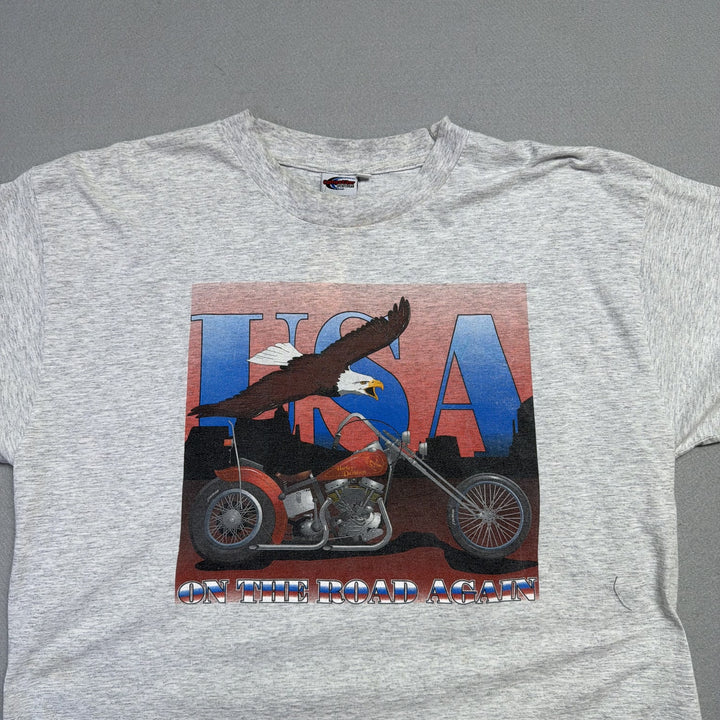 Vintage Harley Davidson USA Crop Top T Shirt Size XL