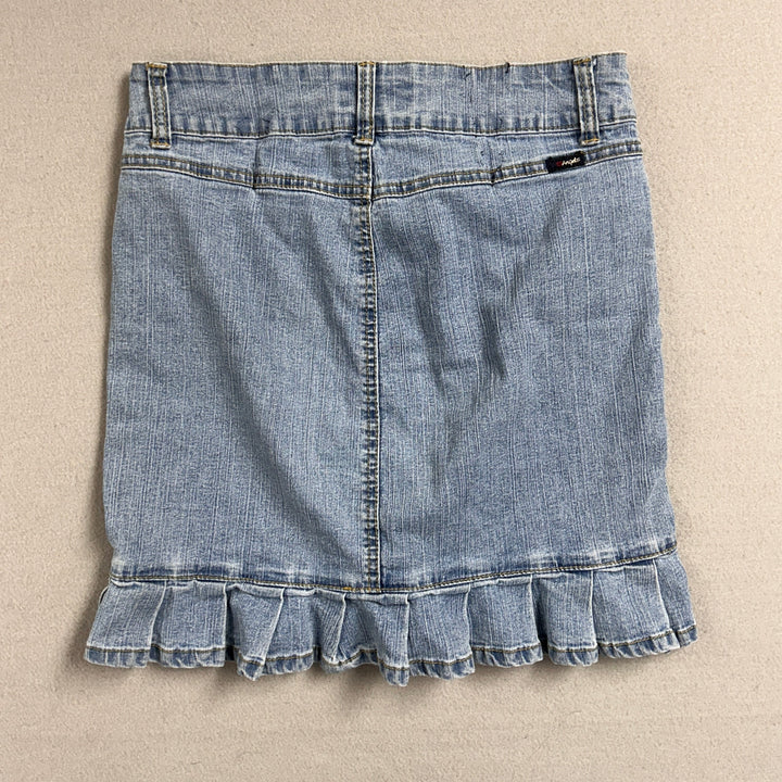 Vintage Angels Jeans Ruffled Denim Skirt Size 28