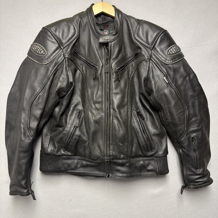 Cortech Padded Motorcycle Riding Leather Jacket Size XL