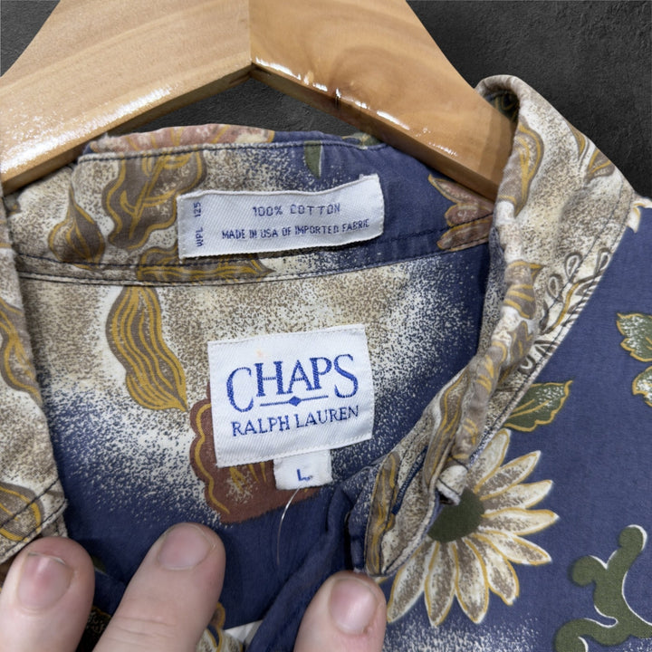 Vintage Chaps Ralph Lauren 90s Floral Button Down Shirt Size Large