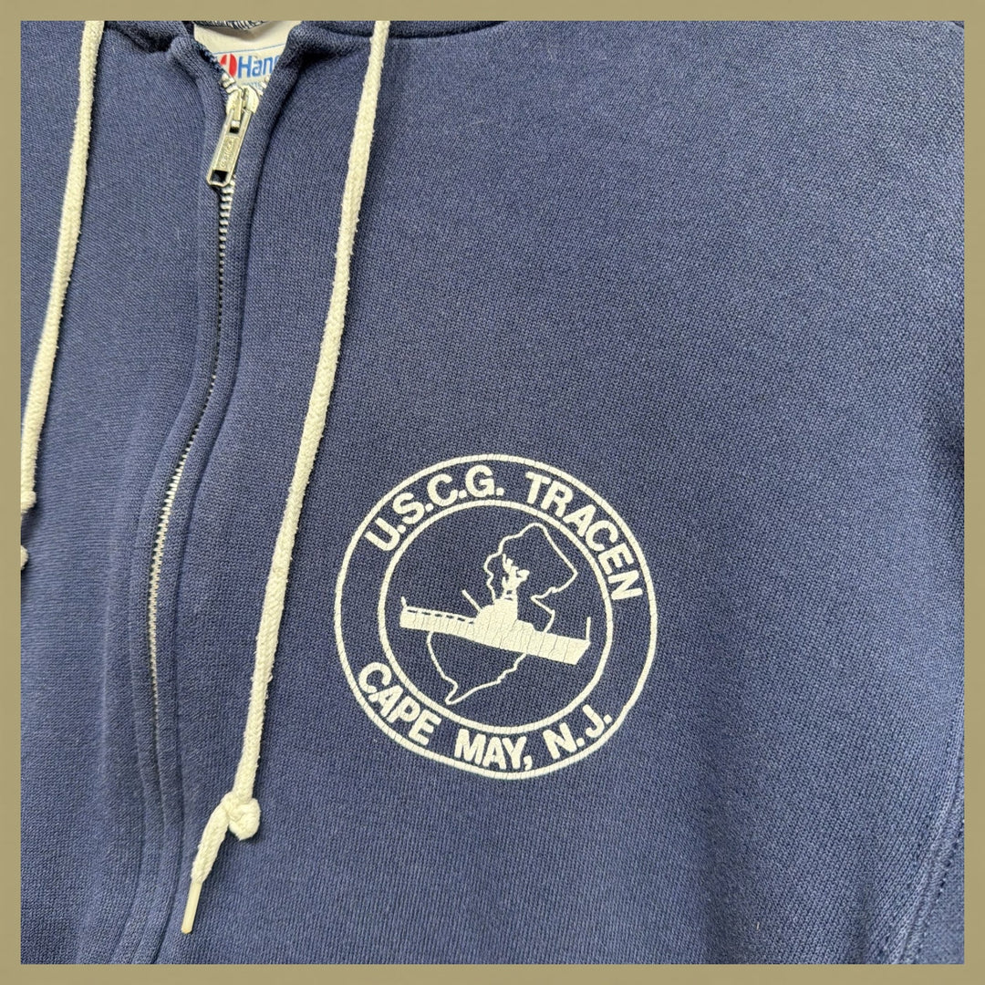 Vintage US Coast Guard 80s Zip up Hoodie Size Large
