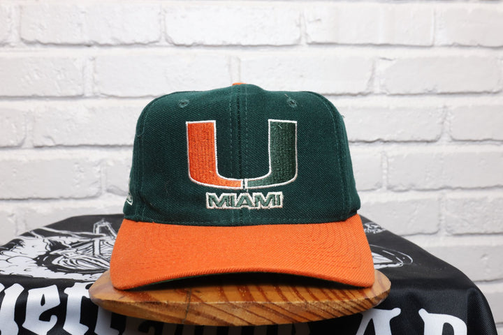 90s Vintage University of Miami Hurricanes Apex One Snapback Hat