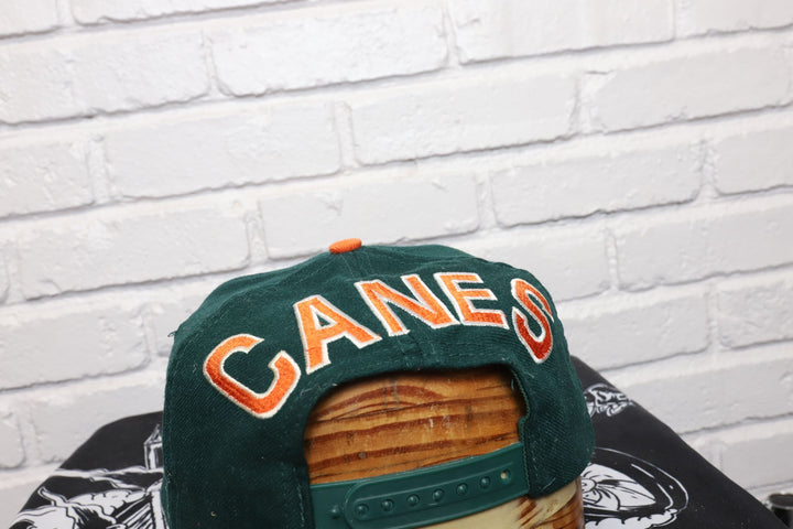 90s Vintage University of Miami Hurricanes Apex One Snapback Hat