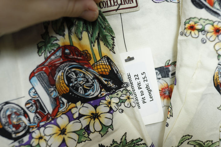 Island Collection Vintage Hawaiian Hot Rod Shirt Medium 2000s