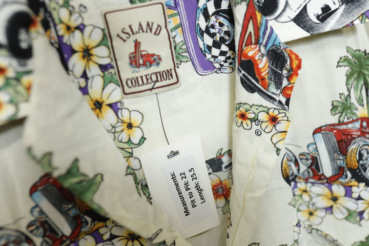 Island Collection Vintage Hawaiian Hot Rod Shirt Medium 2000s