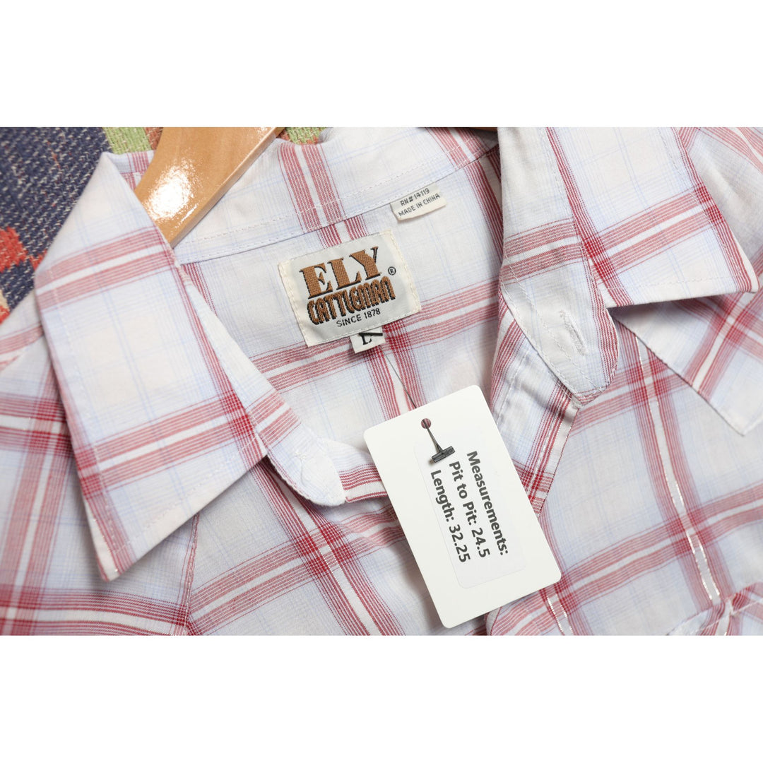 Ely Cattleman Vintage Plaid Shirt Large 90s
