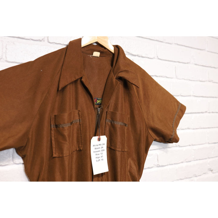 70s Vintage Bill Parry Corduroy Jumpsuit Coveralls Size Large