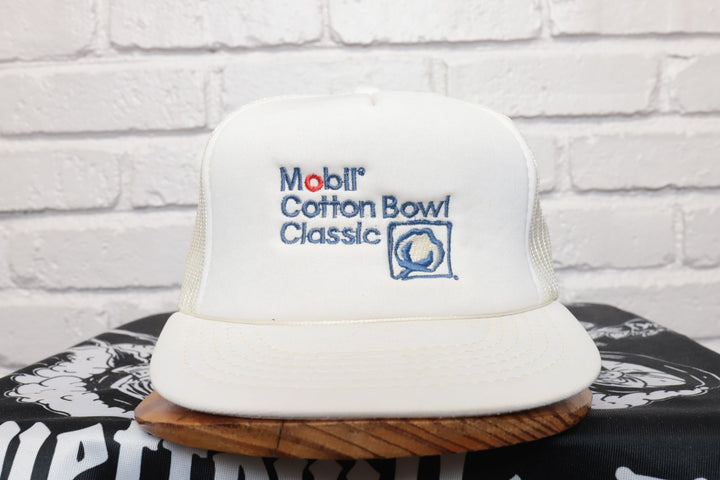 80s Vintage Mobil Cotton Bowl Classic Hat