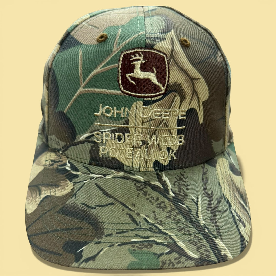 Vintage John Deere 2000s Camo Snapback Hat