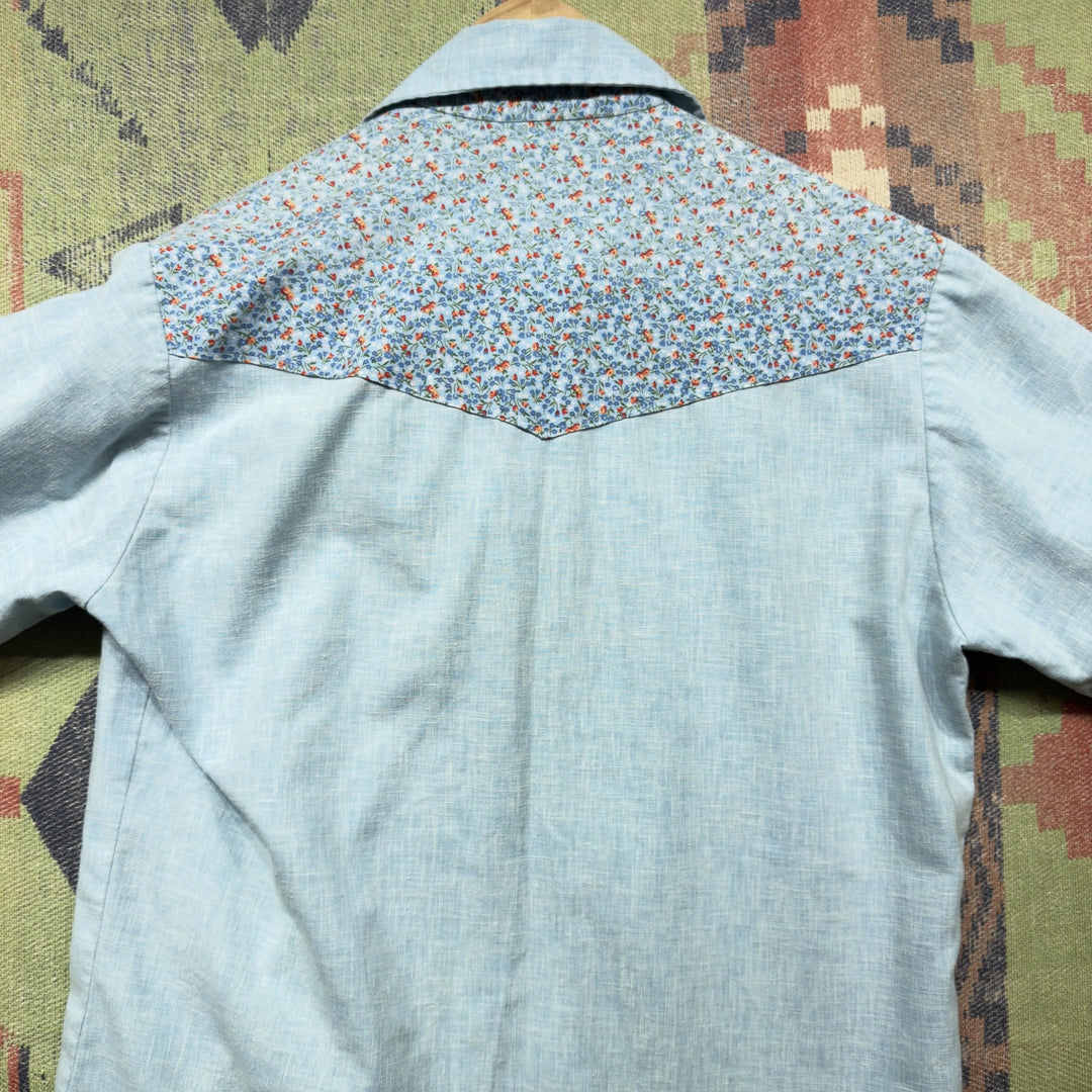 Chambray Vintage Western Button Down Shirt Medium 70s