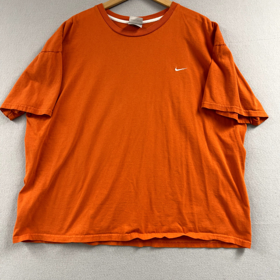 Early 2000's Orange Nike Logo Short Sleeve Shirt Size XXL