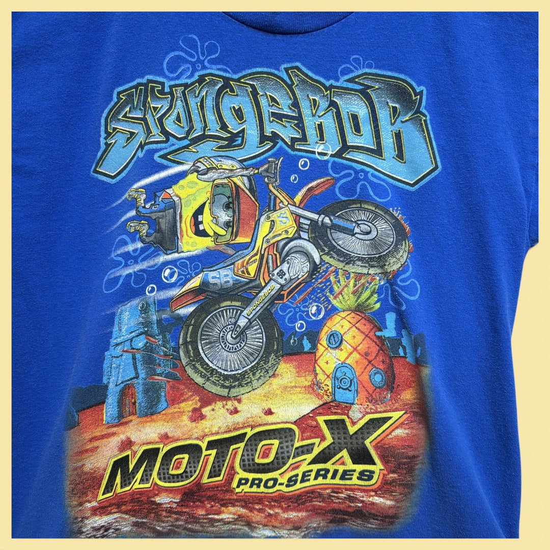 Vintage 2000s Spongebob Moto X T Shirt Size Medium