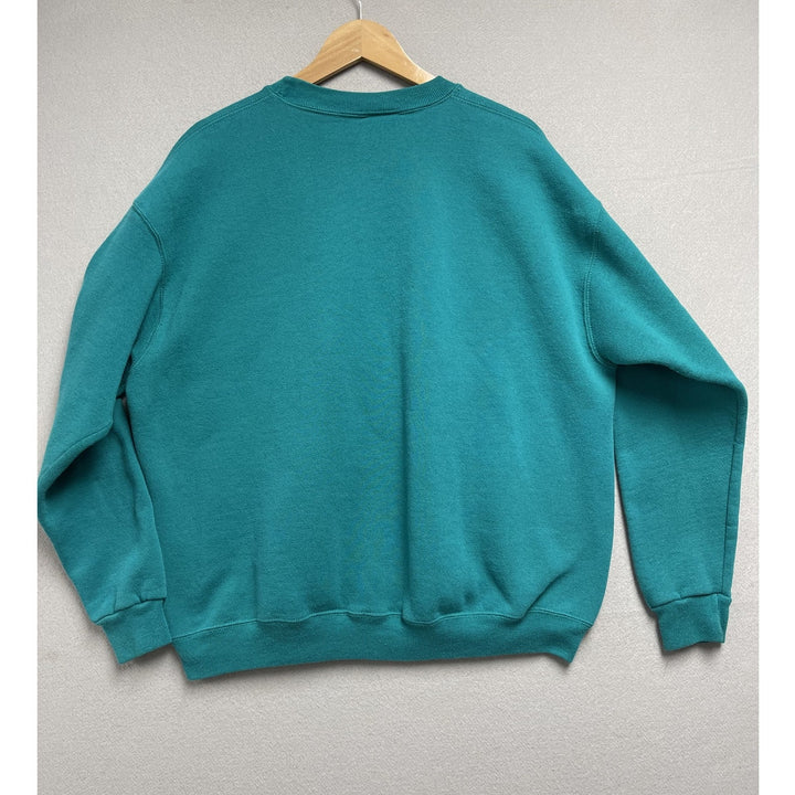 Vintage Teal Blank Cheetah Sweatshirt Size 2XL