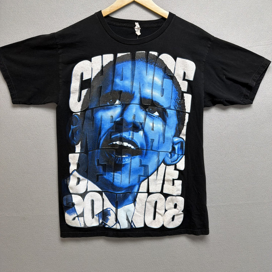 Vintage Y2K Obama 08 T Shirt Size Large