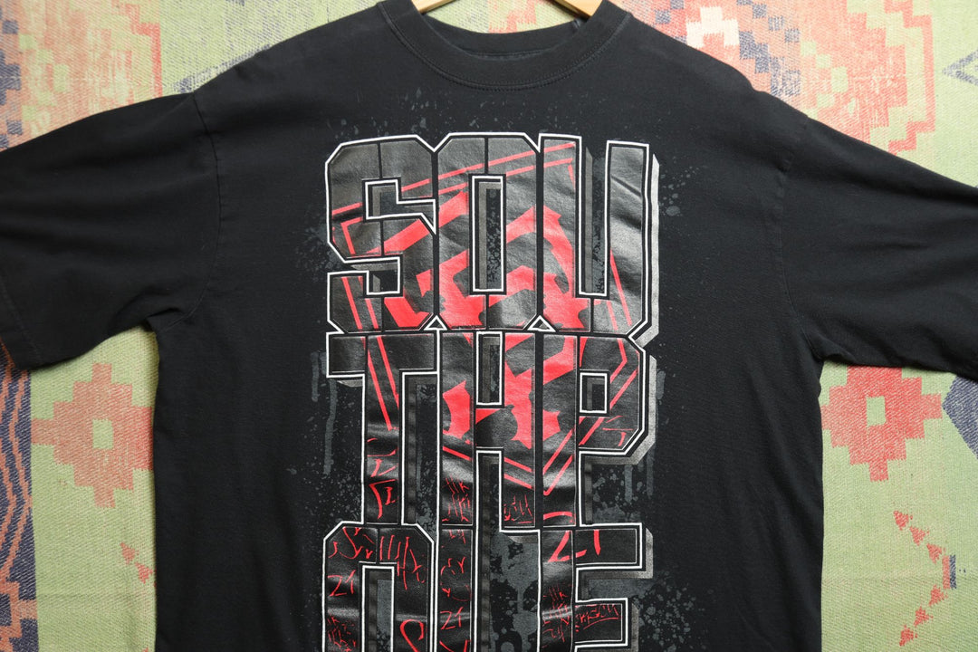 Southpole Vintage Black Spellout T Shirt Large 2000s