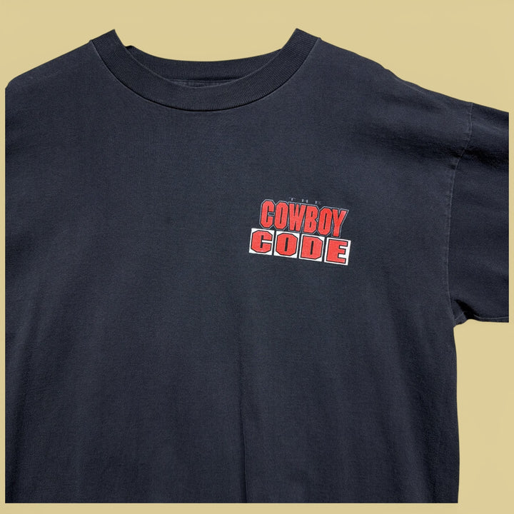 Vintage Wrangler Cowboy Code 90s T Shirt Size XL