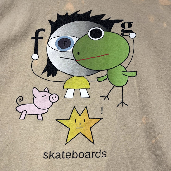 Frog Skateboards Distressed T Shirt Size Large
