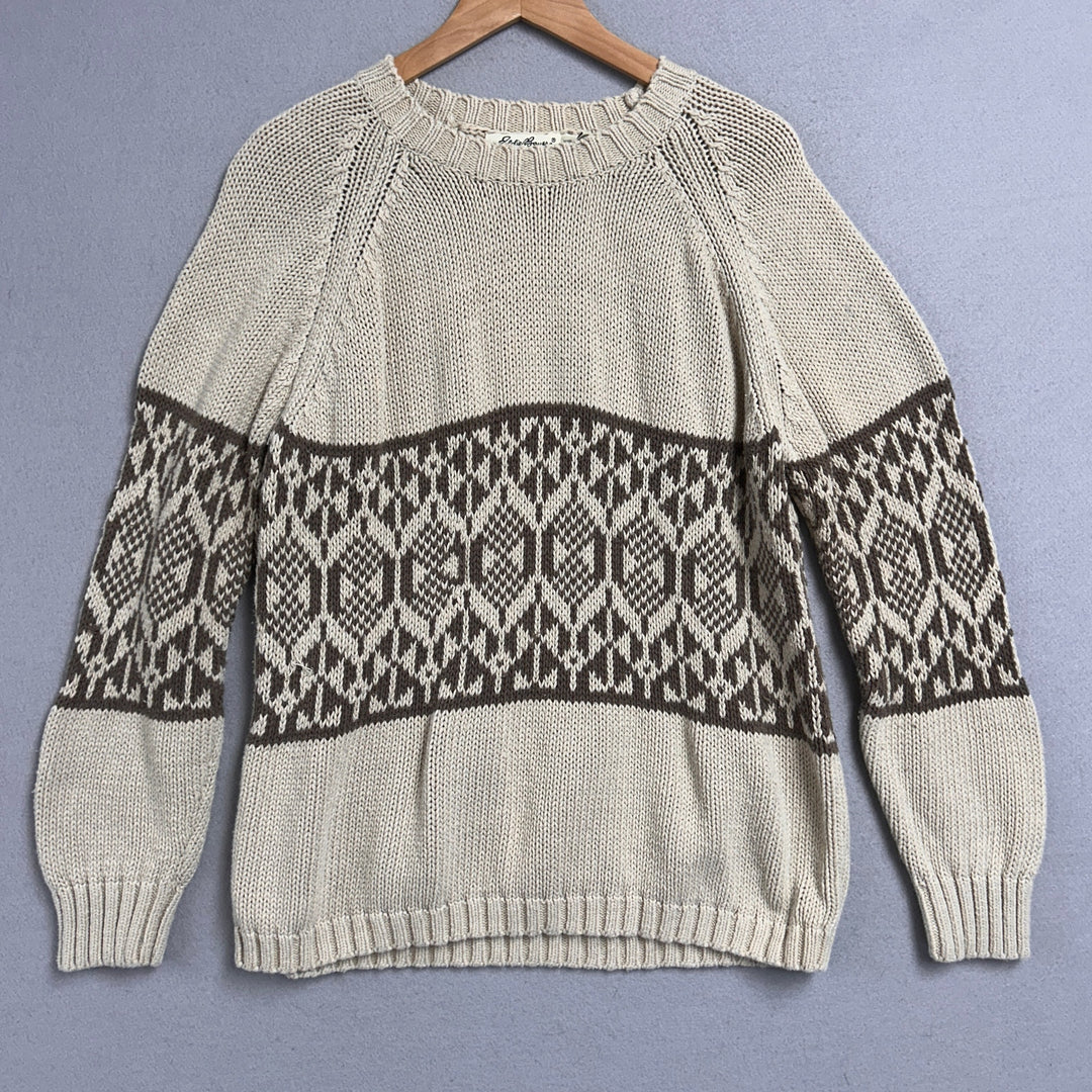 Vintage Eddie Bauer Women's Cotton Linen Blend Sweater Size XL
