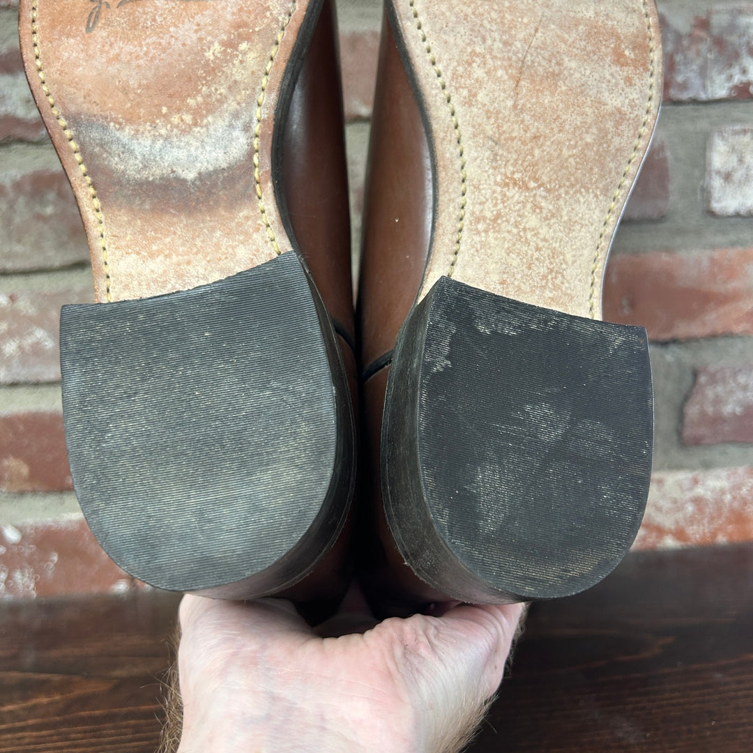 Vintage J. Chisholm Brown Western Cowboy Boots Size 8D