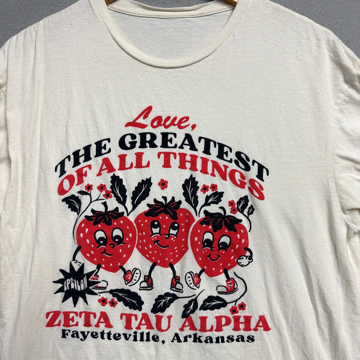 Arkansas Zeta Tau Alpha Sorority Strawberry T Shirt size Medium