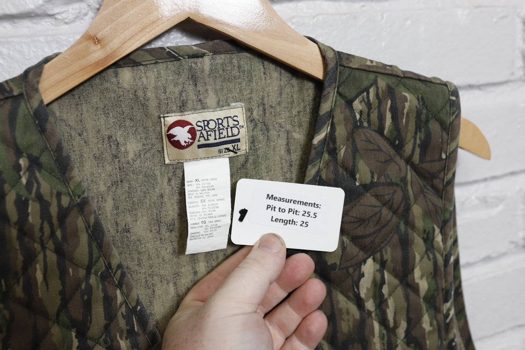 90s sports afield realtree camo hunting vest size xl