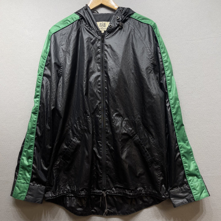 Y2k Juicy Couture Black Green Windbreaker Jacket Size Large