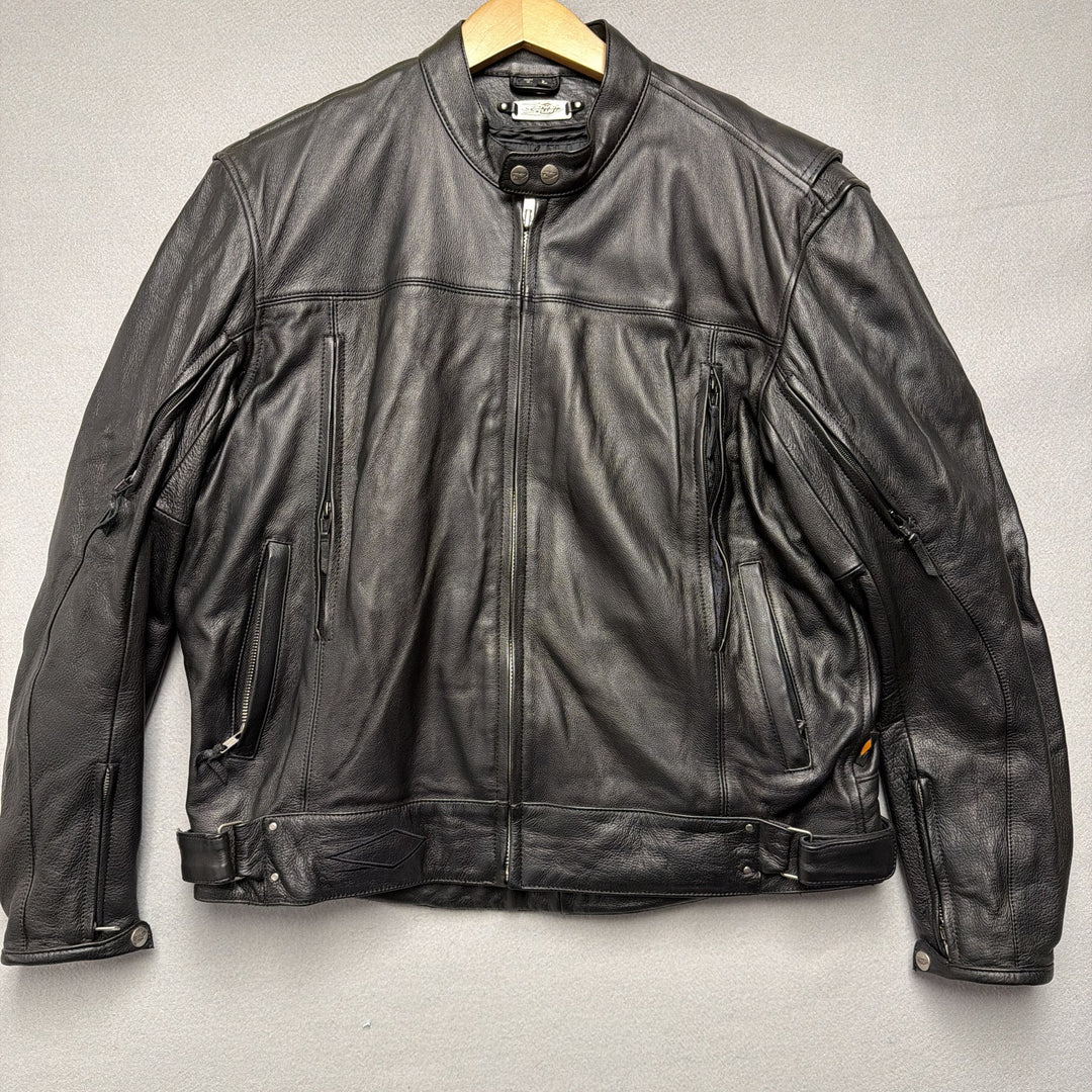 Power Trip Leather Moto Jacket Size Large