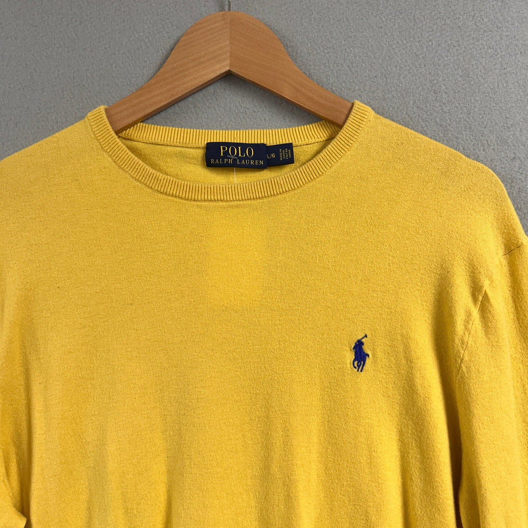 Polo Ralph Lauren Yellow Cotton Sweater Size Large