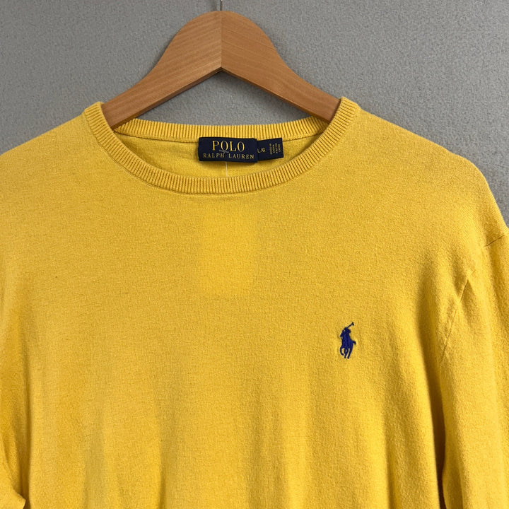 Polo Ralph Lauren Yellow Cotton Sweater Size Large