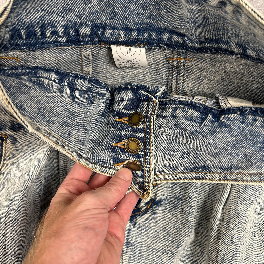 Vintage Gitano Acid Wash Denim Skirt Size 14