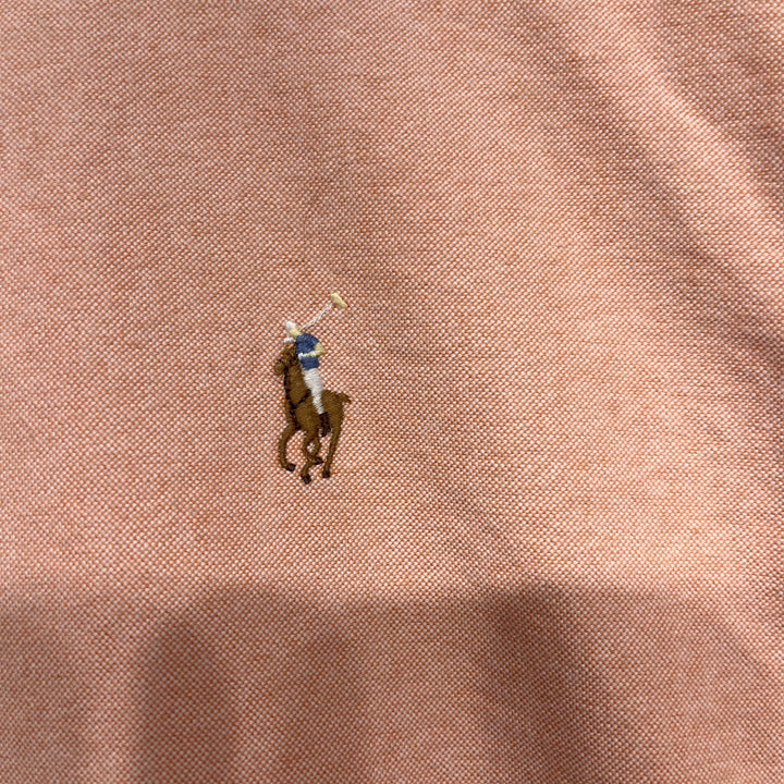 Vintage Polo Ralph Lauren Orange Peach button Down Shirt XL