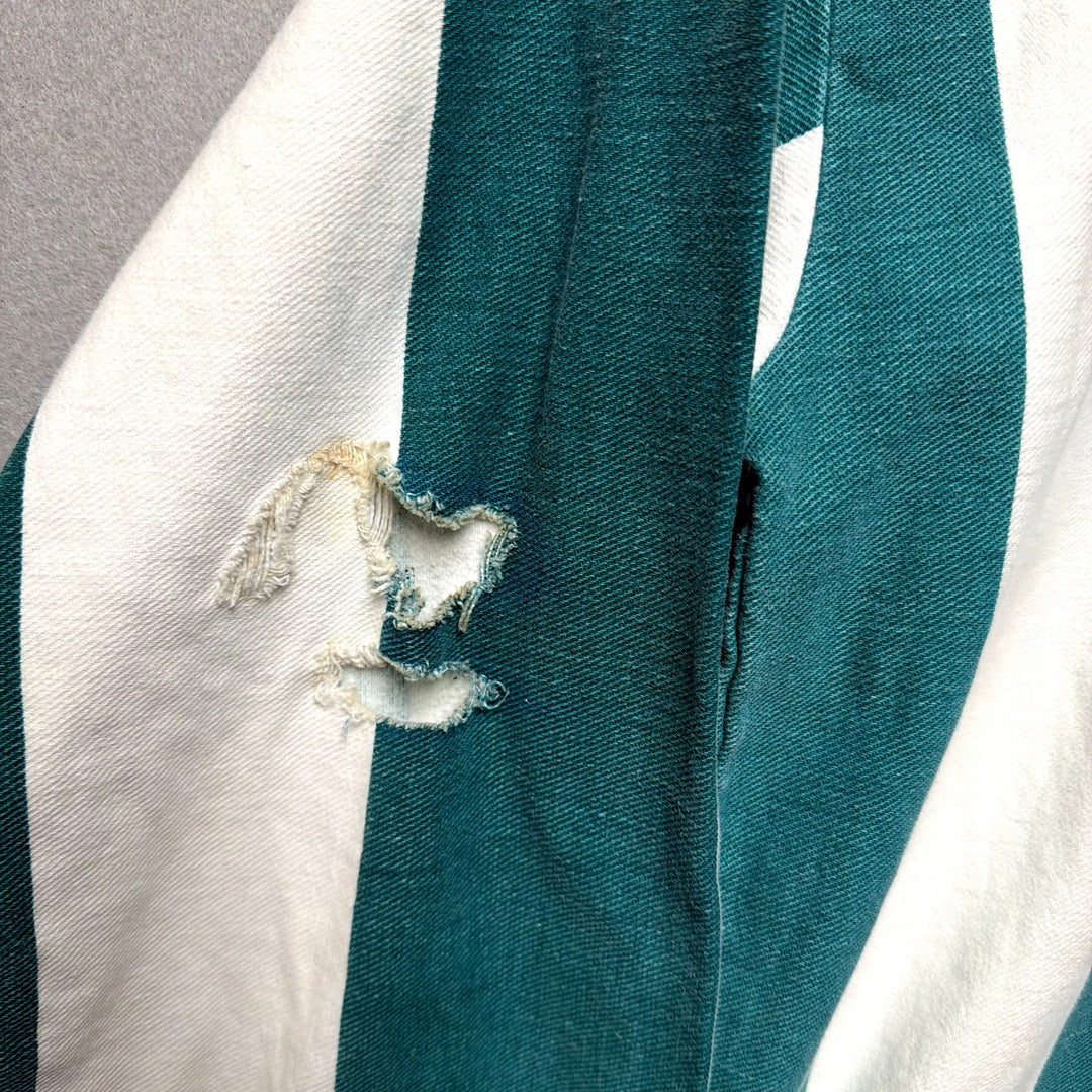 Vintage Blue and White Stripe Hoodie Size Large